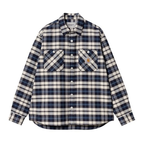 Carhartt Wip Tarbell Shirt dark navy/white