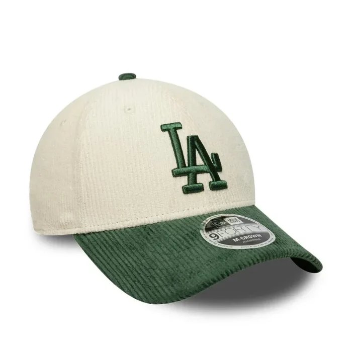 New Era - 9FORTY M-Crown - CORD - Los Angeles Dodgers - Light Chrome/Dark Green