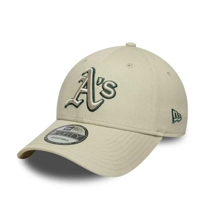 New Era - 9FORTY - OUTLINE - Oakland Athletics - Stone/Dark Green