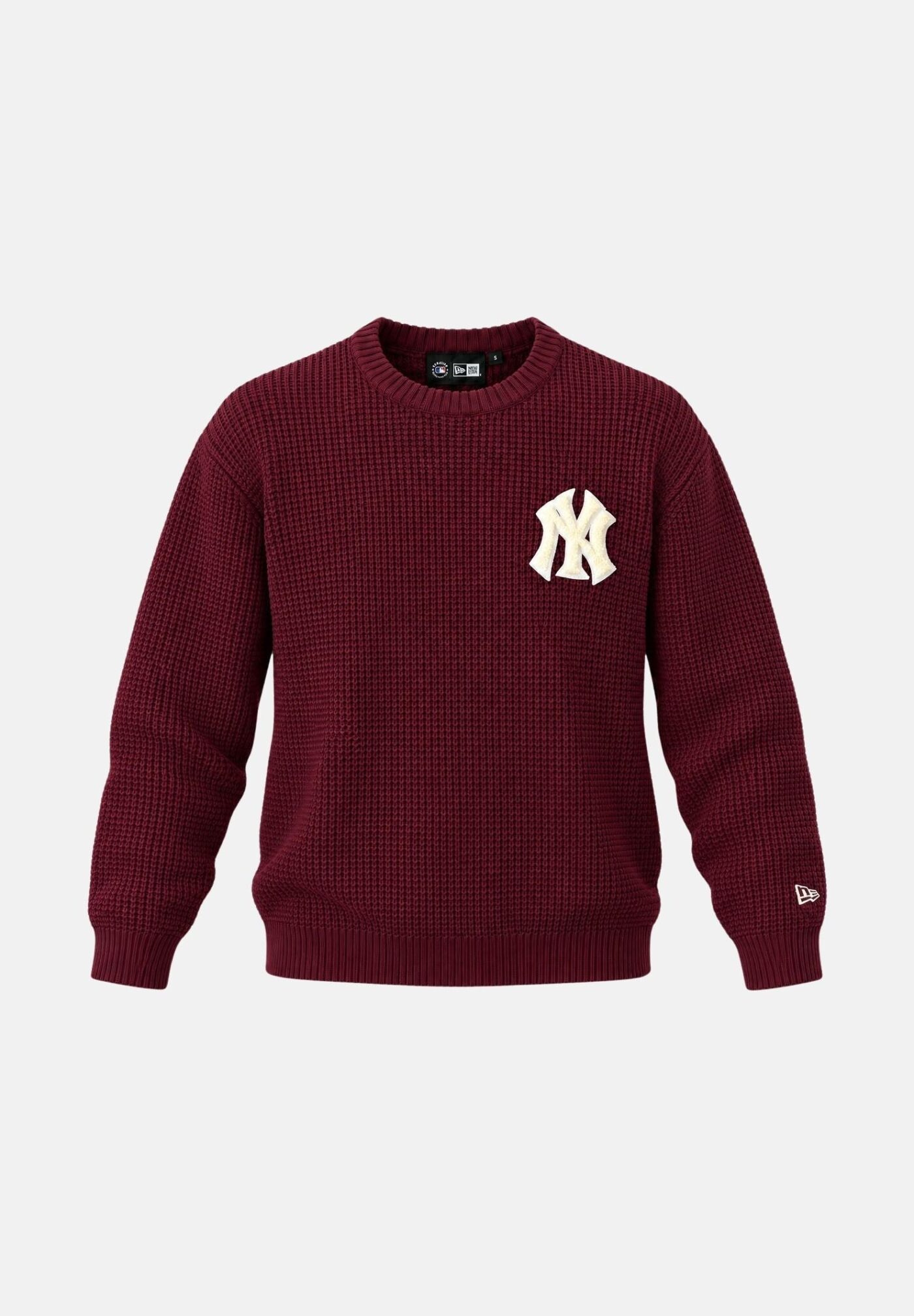 New Era - MLB Waffle Knit Crew Neck - New York Yankees - Maroon